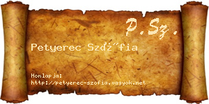 Petyerec Szófia névjegykártya